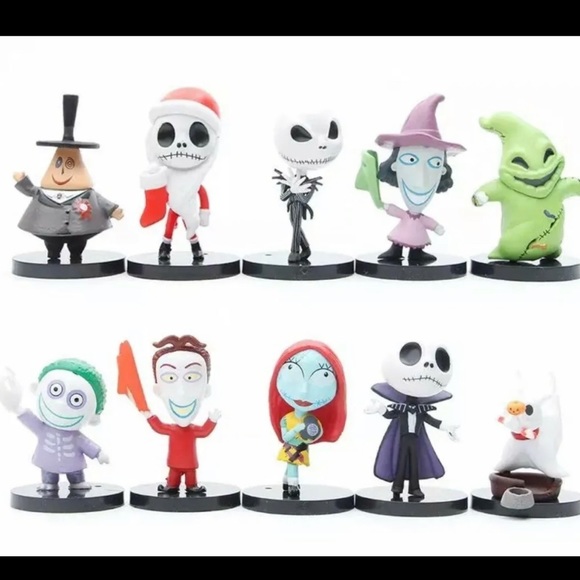 The Nightmare Before Christmas Action Figures 10 pieces new Jack Skellington - Picture 1 of 7